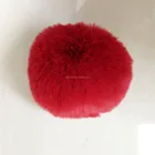 China supplier rex rabbit fur pelts fur ball keychain fur pom pom