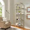 Freestanding modern simple design home living room marble metal book shelf