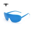 QM38 New 2019 fashion America cool party sandbeach blue white big custom logo printed lenses pinhole sunglasses
