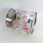 Custom Round Plastic Candy Containers PVC Bucket With Metal Lid