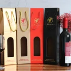 Custom Corrugated Paper Single Bottle/Pack Gift Wine Box with rope handle