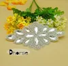24*12.5 cm luxury bridal rhinestone applique silver beaded bulk crystal applique