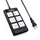 6 Way Power Extension Board with 4 USB smart charging