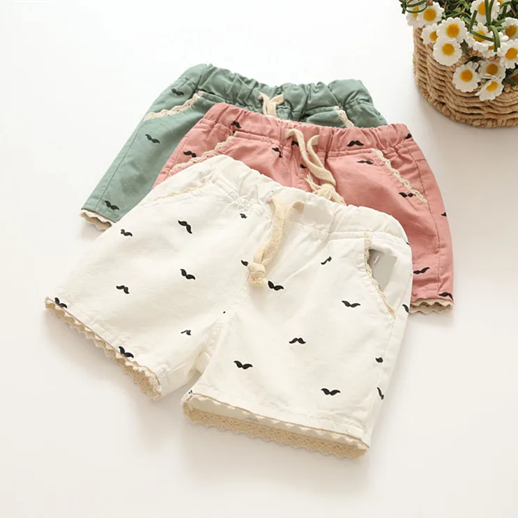 In the summer of 2015 the new foreign trade girls pure cotton shorts, pants, shorts, lace beard printing