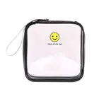 Transparent Cosmetic Bag Zipper Smile Face PVC Portable Toiletry Carry Pouch for Travel Bathroom Handbag