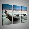 Oil Painting Canvas Beach Landscape Boat Wall Art Decoration Home Decor On Canvas Modern Wall Picture For Living Room 3PCS