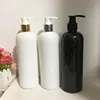 100ml 200ml 250ml 300ml 500ml black shampoo bottles with gold/silver cap pumps