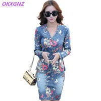 OKXGNZ-Denim-Print-Dress-2017-Spring-Summer-Fashion-V-Collar-Three-Quarter-One-Step-Dress-Plus.jpg_200x200