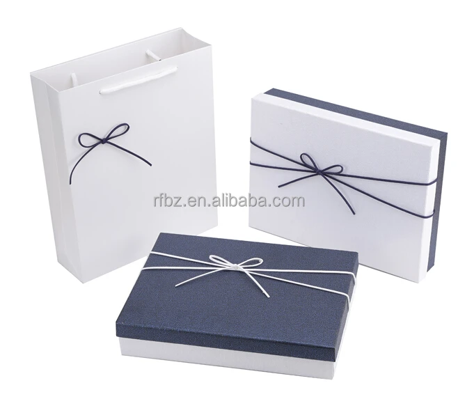 selling blue white l size suit gift box scarf shirt packaging