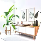 Mid Century Wooden Plant Stand Adjustable Modern Indoor Flower Holder Stand For Living room