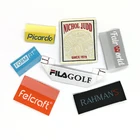 High Quality Centre Fold Damask Neck Woven Label For Clothing
