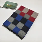 High quality Silk and wool blended scarf Brushed jacquard scarf for men's ladies