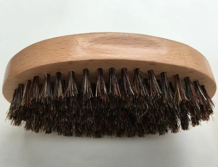 Boar Bristle brush, oval beech brush, male special beard brush, can engrave logo