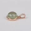 wholesale 9k rose gold pendant natural prehnite handmade green stone jewellery