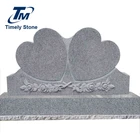 Custom design double heart grave stone headstone tombstone