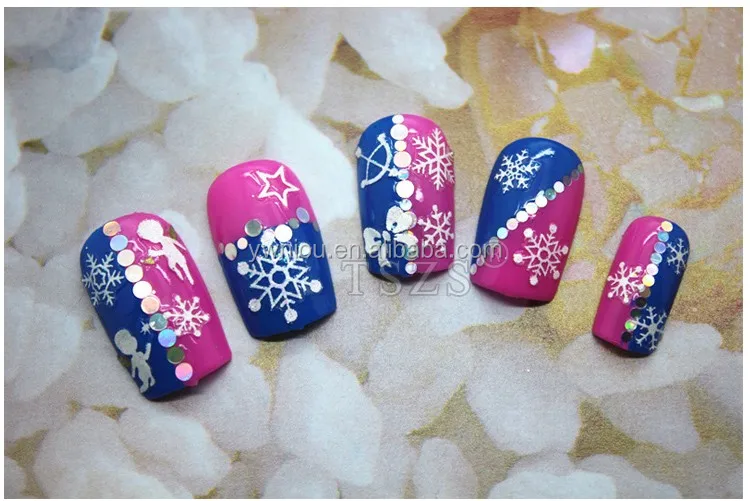TSZS brand nail art decoration supplies snowflakes design vinyl nail sticker