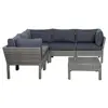 Ribera modular gray synthetic wicker patio seating set rattan bamboo sofa set