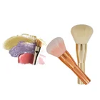Customized Multifunctional Rose Gold Wooden Natural Brushes Face Synthetic Hair Powder Oval Makeup Brush Set