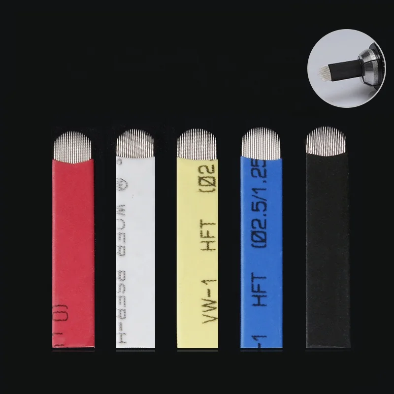 Medical Grade Stainless Steel 0.18mm Sterilized Disposable Microblading Needle for Eyebrow Tattoo