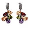 Hermosa Wholesale Top Selling Multicolor Gemstone Women Jewelry Garnet Amethyst Morganite Peridot Topaz Dangle Earrings
