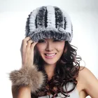 Alibaba Knit Women Genuine Rex Rabbit Fur baseball cap Hat Wholesale
