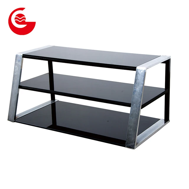 New model steel pipe tempered glass lcd tv stand table