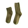 Custom Fashion Cotton Knitting Green Army Navy White Military Socks