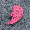 Pink Color Moon Shaped Eagles Have Heart Custom Logo Penny Lee Silver Plated Clutch Lapel Pin Badge