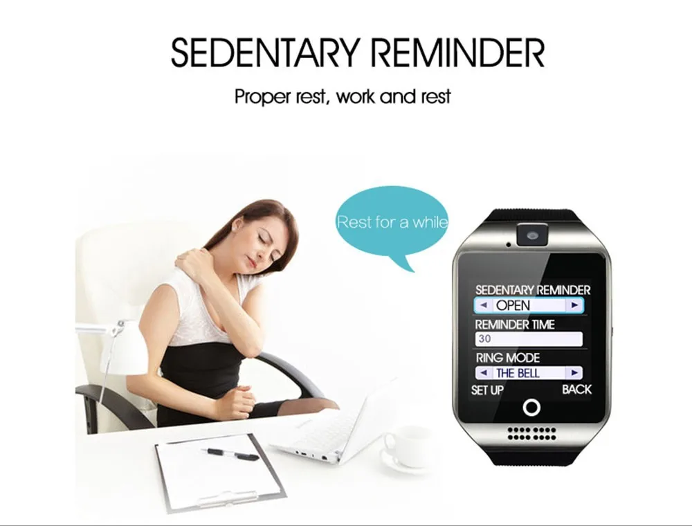 Q18 Smart Watch Phone Bluetooth WristWatch Wrist Smartwatch for HTC LG Huawei Xiaomi Android Smartphone