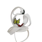 Curl ribbon butterfly round base hairband wholesale hair accessories women bridal sinamay fascinator