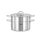 304 stainless steel double layer steamer pot cooking food steamer induction with glass lid pot