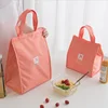 Custom new fashion quality linen lunch box bag school with handle