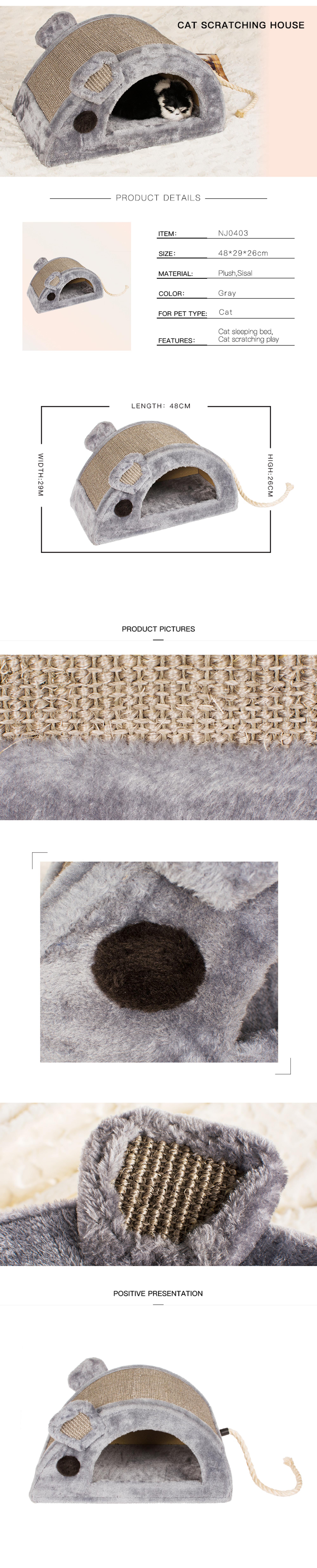 Jinicat Sisal Carpet Mouse Shape Cat Tree