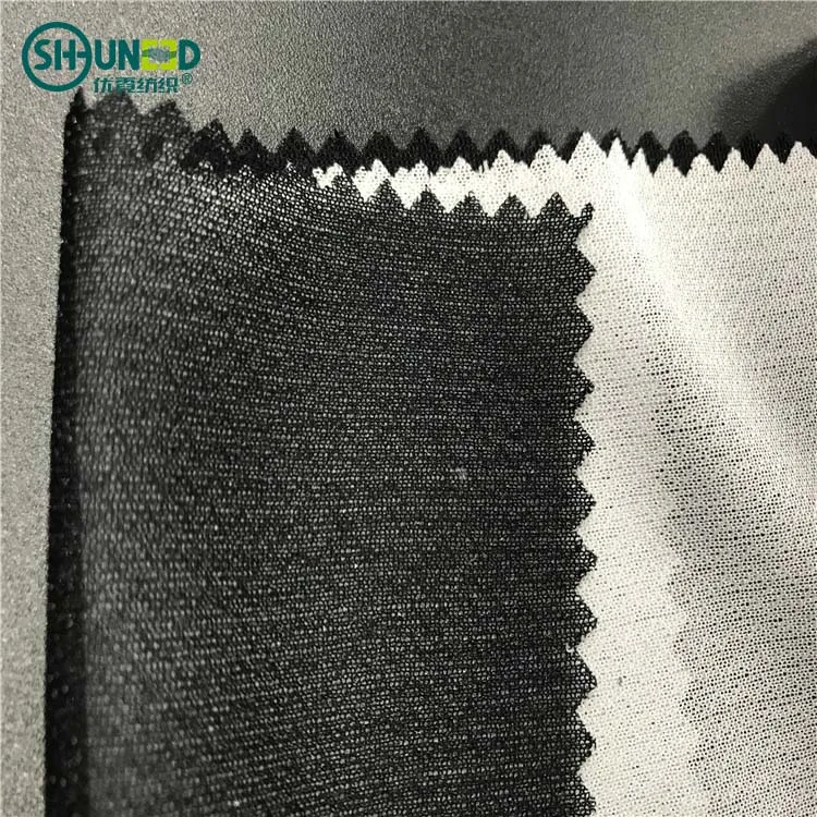 High quality OEKO woven fusible interlining tricot knitted woven fusible interlining pa double dot fusing polyester interlining