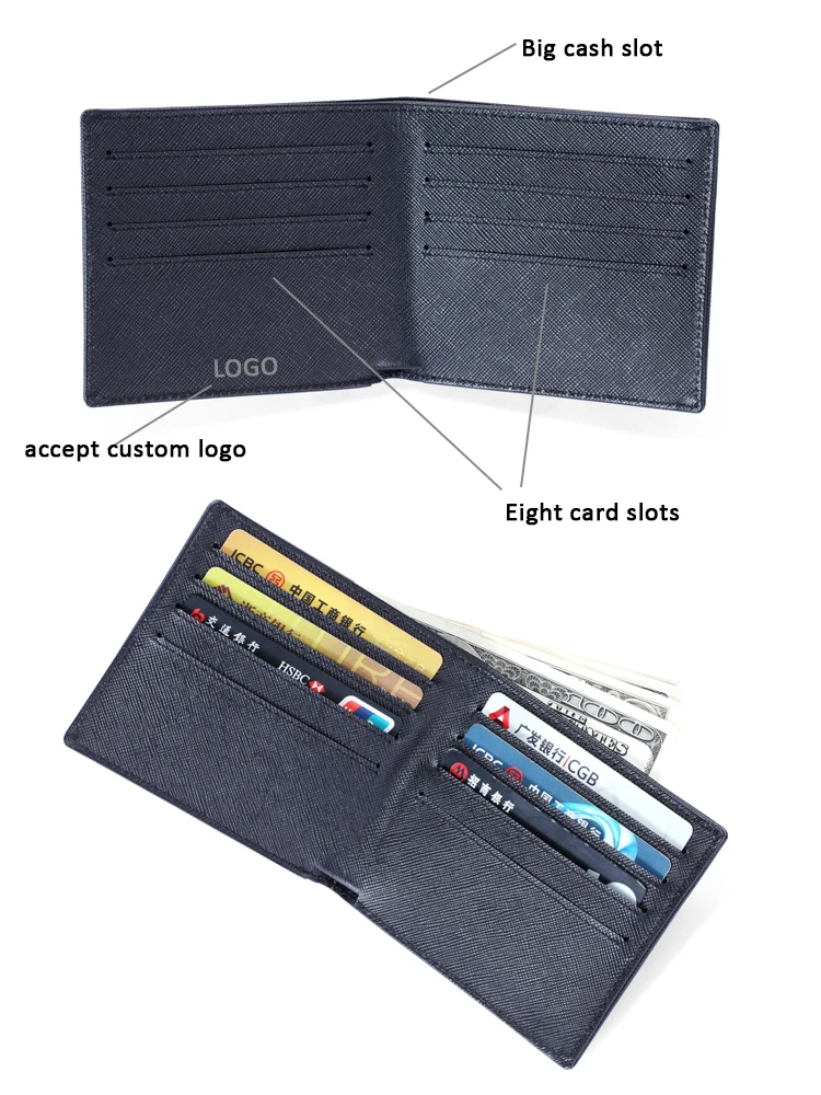 credit card holder bifold mens saffiano smart wallet for men