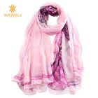Women Wholesale Plain Chiffon Printed Long Shawl
