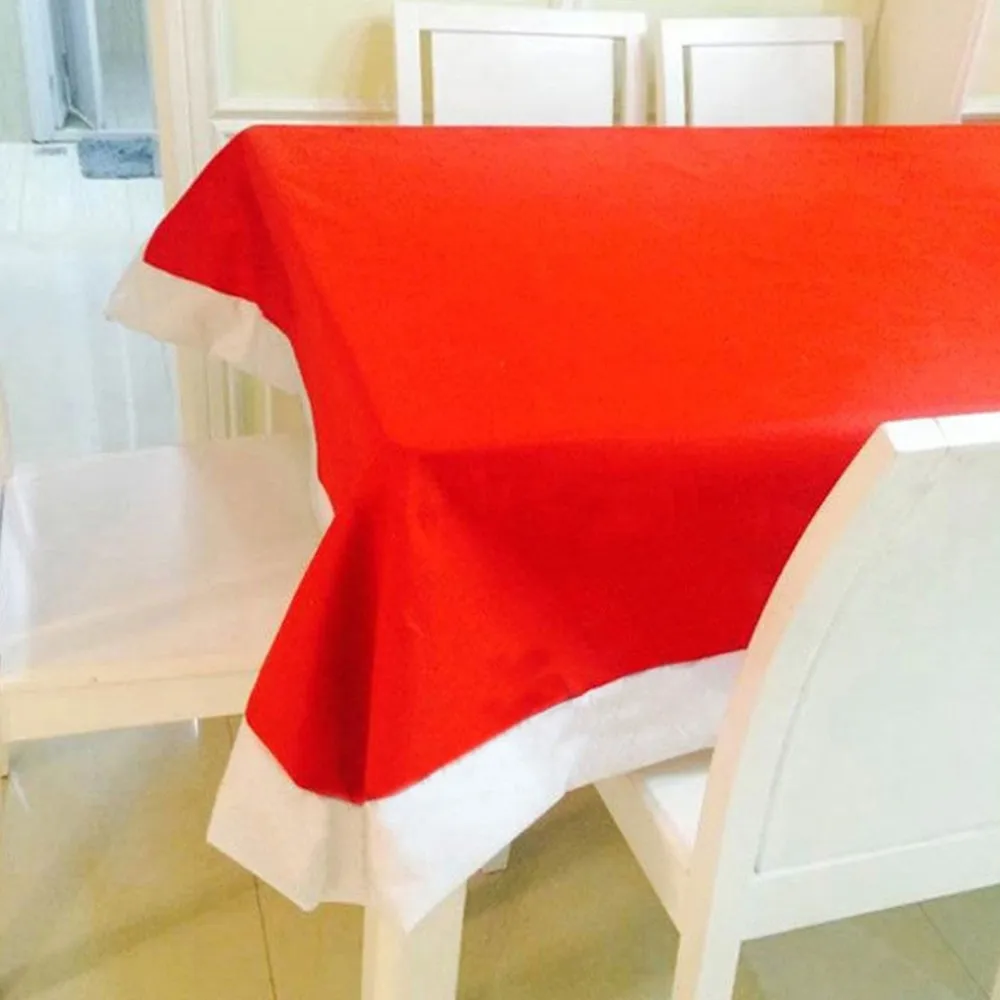 2016 New Arrival Christmas Non Woven Fabric Table Cloth Red Rectangular Table Cover Christmas Dinner Table Decoration Tablecloth