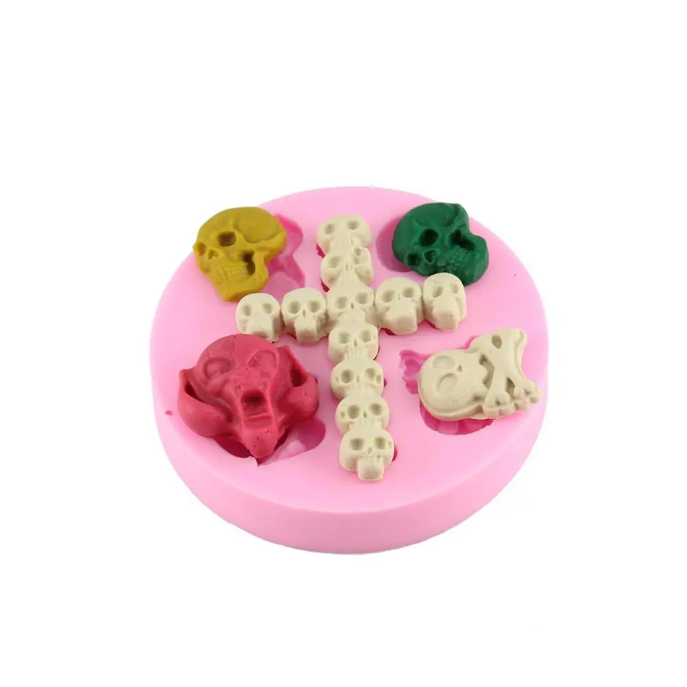 Halloween skull fondant chocolate mold silicone baking tools DIY cake decorating tools taobao 1688 agent