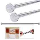 QJMAX Wholesale Amazon Hot Sale Bathroom Portable I Shaped Stainless Steel Tension Shower Curtain Rod
