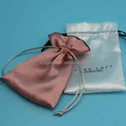 wholesale custom made drawstring silk satin gift pouch bags