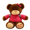 wholesale cute plush bear teddy bear with embroidery logo in tshirt and backpacks custom brand service doable