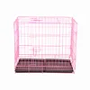 wholesale Folding two doors foldable suitcase black color tray steel wire Pet Cage Crate for Dog