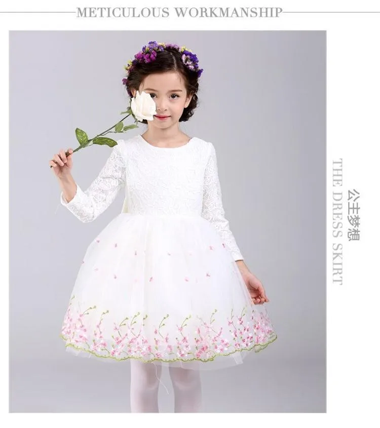 Autumn New Style Toddler Girl Floral Dress For Party Birthday Ceremonies Girls Dress Children Kids Clothes Vestido De Daminha