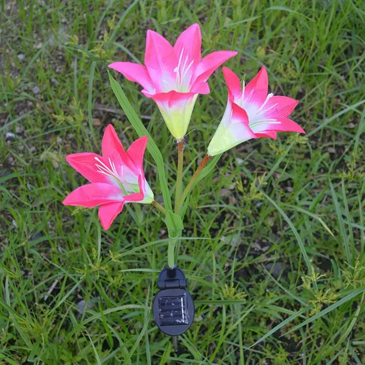 Solar Power Flower Color LED Light, Garden Solar Lamp, Yard Lamp