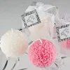 Elegant White and Pink and Red Rose Ball Wedding Favors Candles