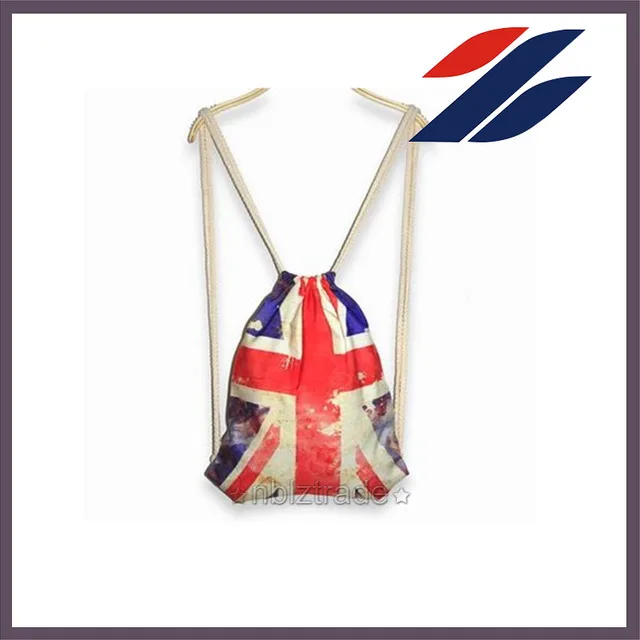 printing canvas high quality drawstring bag/drawstring backpack