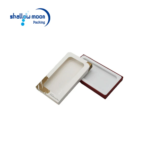 white paper 5 inche iphone box packaging with clear pvc window