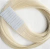 Seamless Remy Indian Tape Hair,Platinum Blonde Straight Human Hair Tape In For Hair Salon Volume Adding