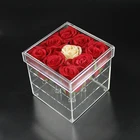 2018 Hot Sale Acrylic Rose Display Clear Gift Box