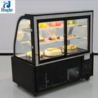 binghe top quality commercial curved glass cover cake showcase refrigerated chocolate display case